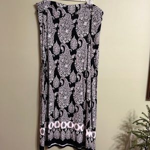 Black & White Paisley Print Liz Claiborne Skirt Size XL